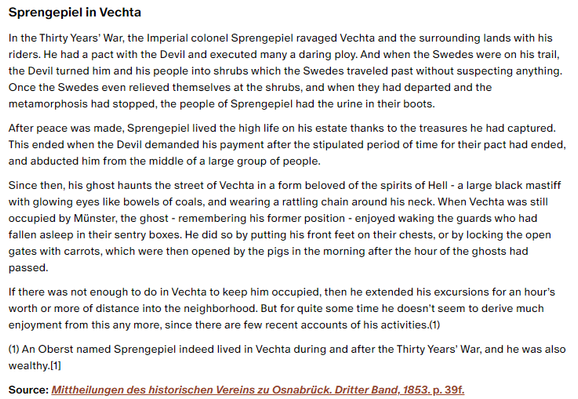 German folk tale "Sprengepiel in Vechta". Drop me a line if you want a machine-readable transcript!
