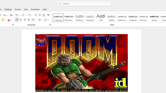 [ImageSource: Wojciech Graj]

The game seems to run quite smoothly. However, in the background, "Every game tick, doomgeneric.dll creates a bmp image containing the current frame and uses GetAsyncKeyState to read the keyboard state," notes Graj. Perhaps this is why the viewport is quite small [original 320 x 200 pixels?] — to keep the game responsive.

WordDoom gamers can use their arrow keys for movement, Control key for fire, Space key for use, and number keys 1-7 for weapon selection. Graj highlights that there is no sound in this game release.