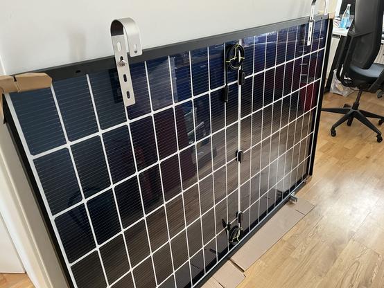 My new bifacial solar panel with clamps fixed to it