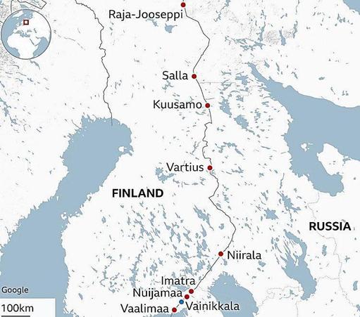 In foto cartina geografica della Finlandia