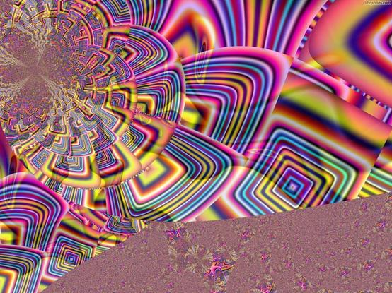 striped pattern arrangement in technicolor with loops of rounded corners