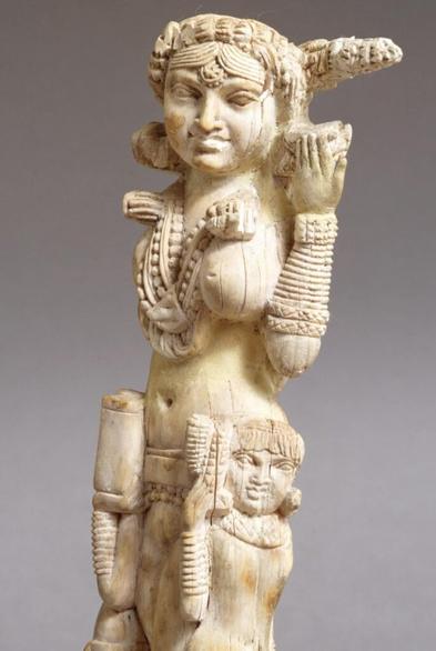 An Indian ivory figure of a yakshi fertility spirit unearthed at Pompeii, first century CE[1249x1864] Museo Archeologico Nazionale, Naples