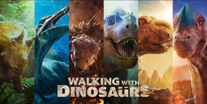 Promotional image for the upcoming BBC nature documentary series "Walking With Dinosaurs", showing a compilation of portraits of the protagonists from the six episodes. Image: BBC/PBS/ZDF/France Télévisions.