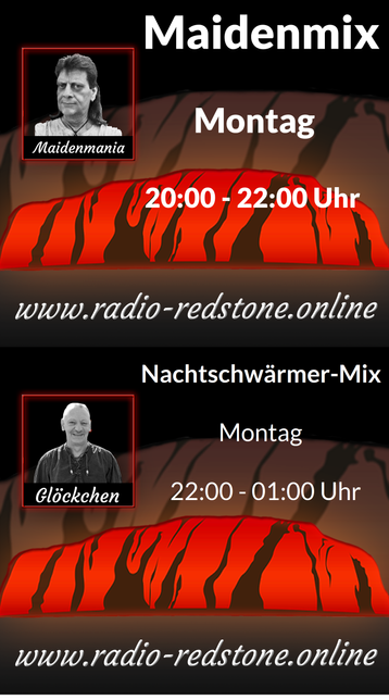 Sendeplan Radio Redstone Montag 26.05.2025 www.radio-redstone.de