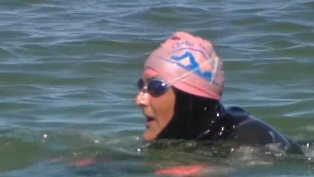 Astronaut Suni Williams dives into Buzzards Bay after 286 days in space