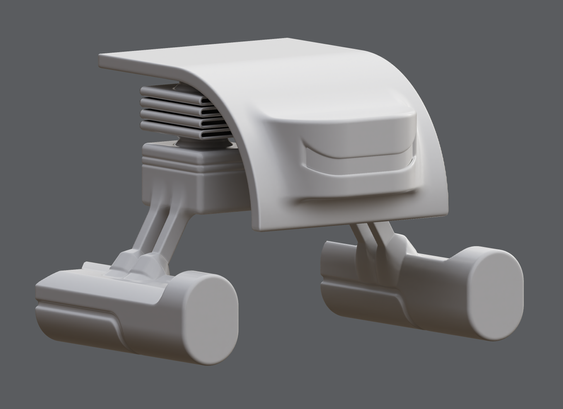 First phase of a 3D sci-fi war drone concept.