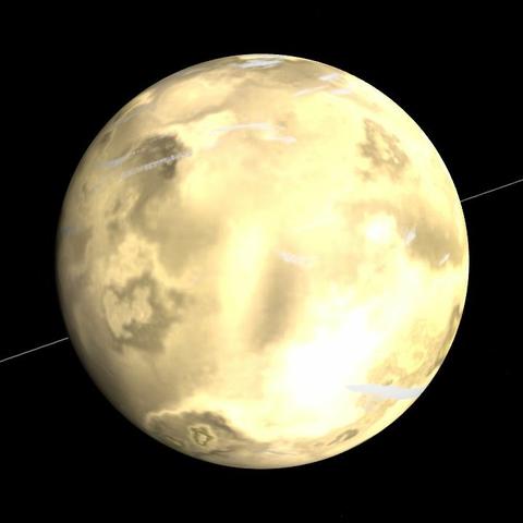 A computer-generated representation of the PSR B1257+12 c exoplanet.