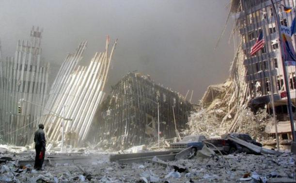 Destroyed World Trade Centre after 911