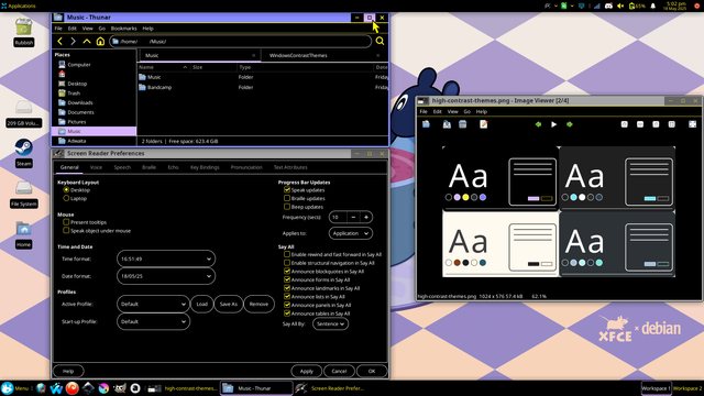 Night Sky preview - it is a dark theme with yellow buttons and purple accents