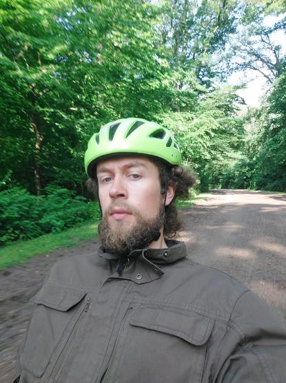 Selfie auf dem Liegerad im Bürgerpark.