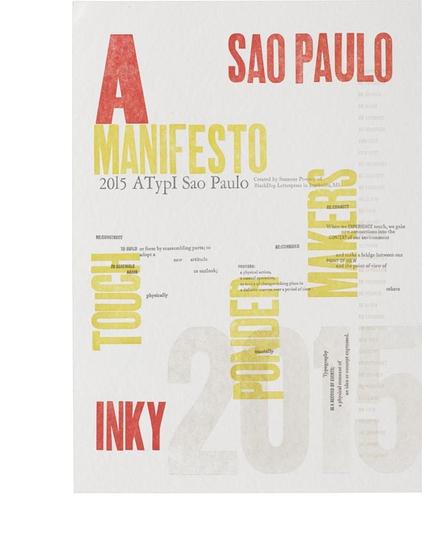 BlackDog Letterpress Reloaded
Red, yellow, black and grey ink on white paper; for Letterpress Reloaded exhibit at the ATypI conference in São Paulo, 2015.