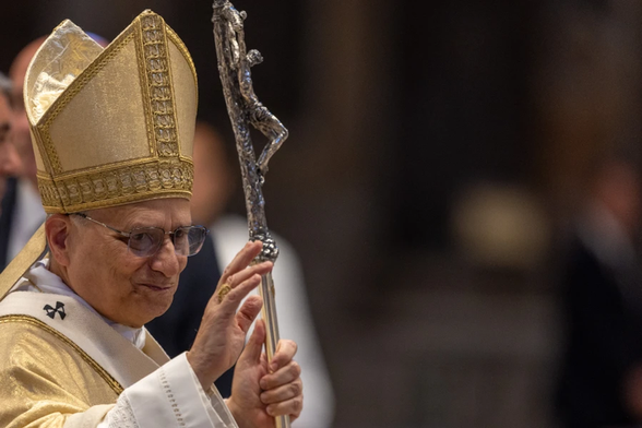 Pope Leo XIV greets the faithful in St. Peter's Basilica, May 31, 2025.