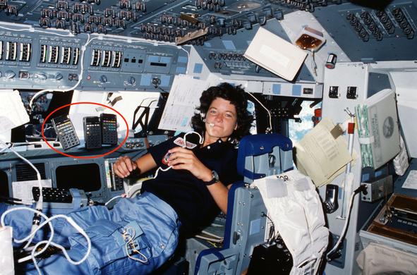 Sally Ride with #HP-41C RPN calculators