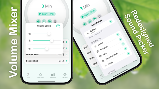 A banner showing the UI for both the volume mixer and the redesigned sound picker on iOS.