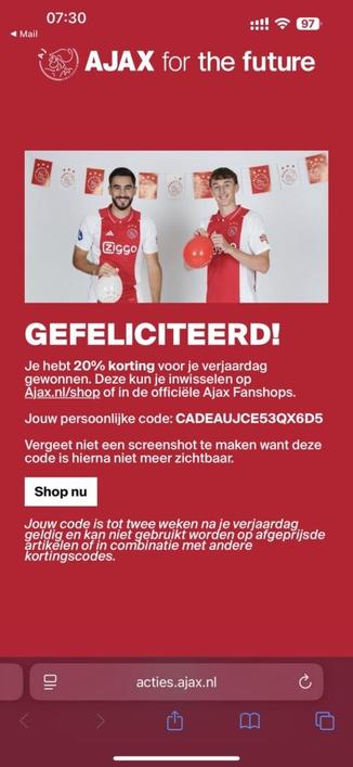 Verjaardagskorting, ik ga niet op tijd zijn met bestellen. Enjoy.