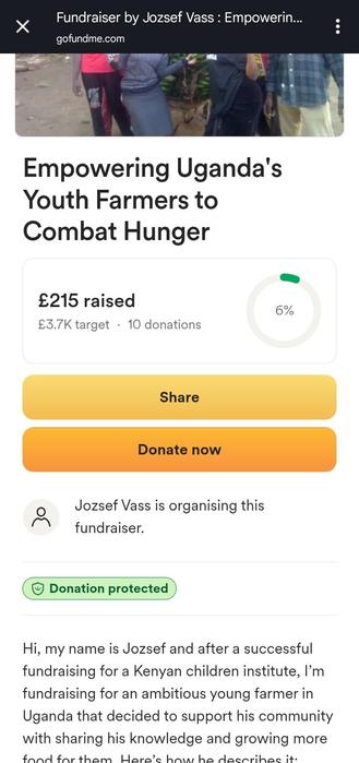 A gofundme raising money fir buying land