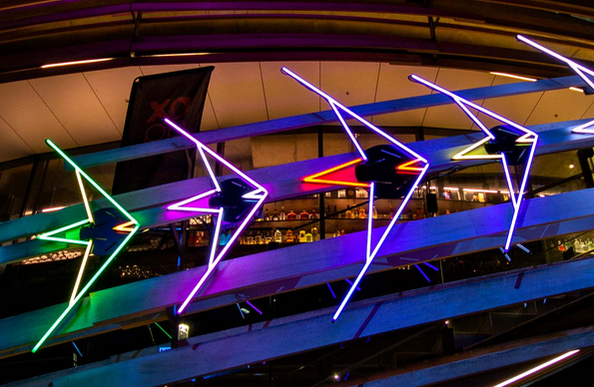 "Future Natives", the neon birds that lit the way at Vivid 2023/2024