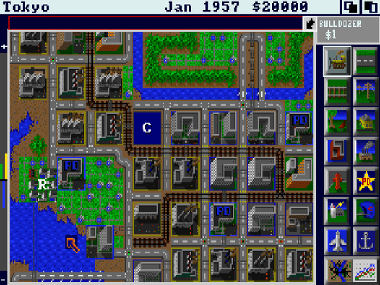 SimCity v1.1 for the Amiga, screenshot