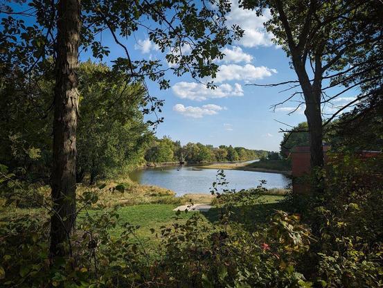 One of a series of photographs taken at a state park in Iowa that features a Frank Lloyd Wright-designed home.