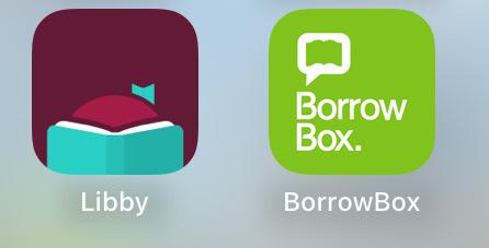 Icons for apps Libby and BorrowBox