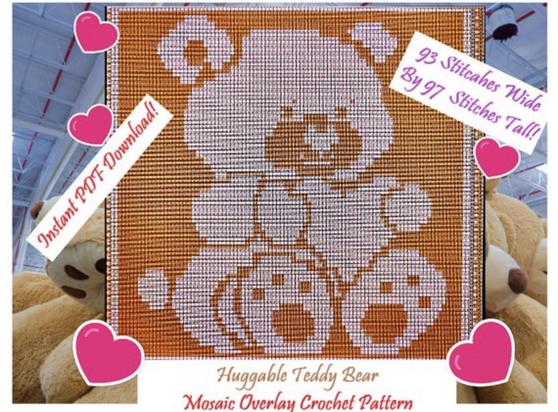 Huggable Teddy Mosaic Overlay Crochet pattern!