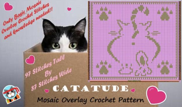 Cattatude Mosaic Overlay Crochet pattern.