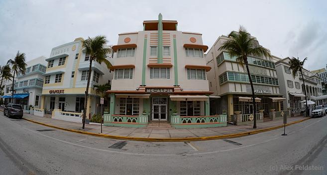 Fisheye shot of Ocean Dr.
Miami beach