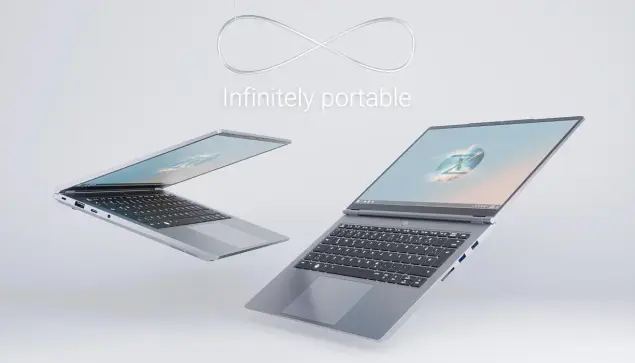 Photo of the TUXEDO InfinityBook Pro 14 Gen10 laptop.
