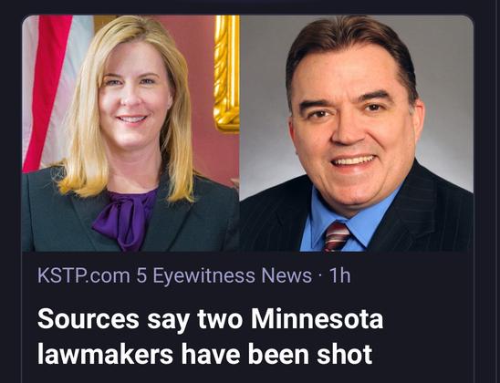 Sources say two Minnesota
lawmakers have been shot