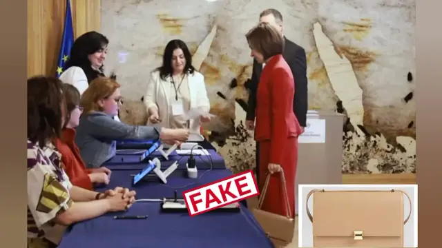 Maia Sandu, the president of Moldova, arrived to vote in Romanian elections.