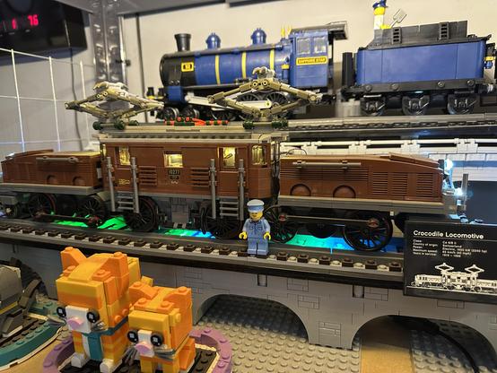 A Lego model of a classic Crocodile Locomotive.