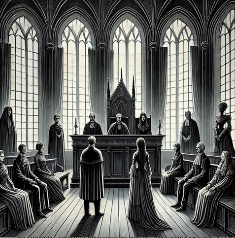 Arbitration, in the manner of Edward Gorey, image by DALL-E