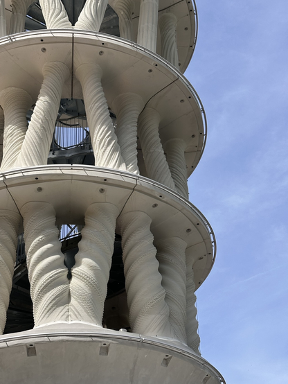 a 3D printed concrete version of the white tower of Minas Tirith zoom in