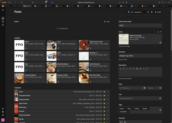 Development of v7 of lukedorny.com is still underway and you’ll see some posts that haven’t launched yet, as well as older features fading away and newer features in progress
