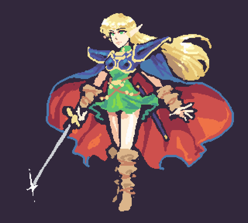 A sketch of Deedlit from  Record of Lodoss War.