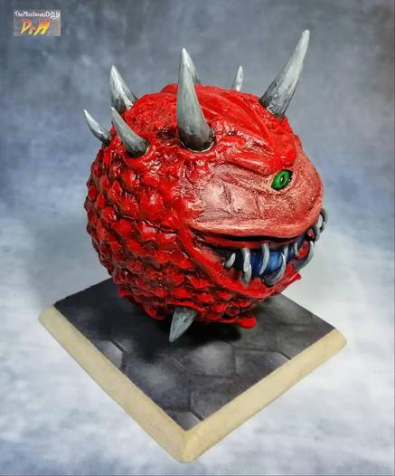Right front of the Cacodemon model at a high angle.
