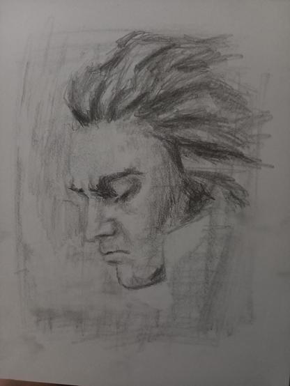 Graphite drawing of Beethoven