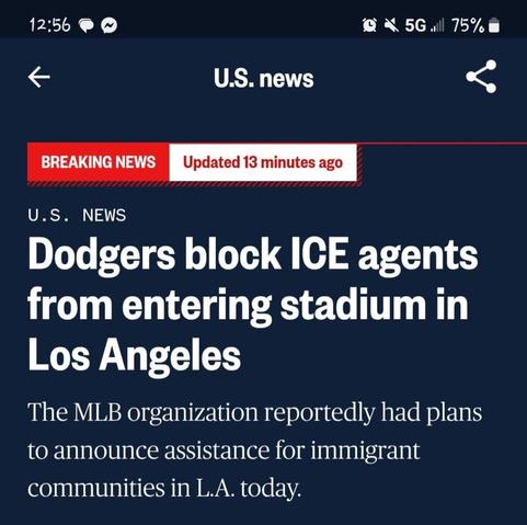 Dodgers block ICE agents from entering stadium in Los Angeles