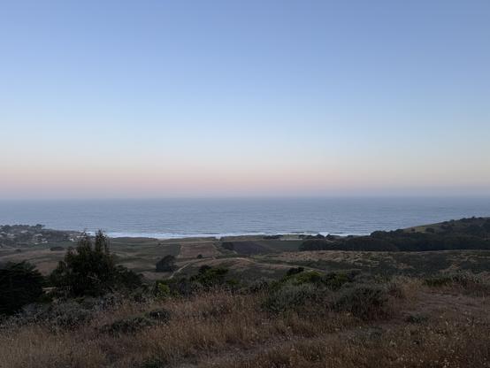 View of the Pacific Ocean just before sunrise from 1/2 mile away and 250’ up