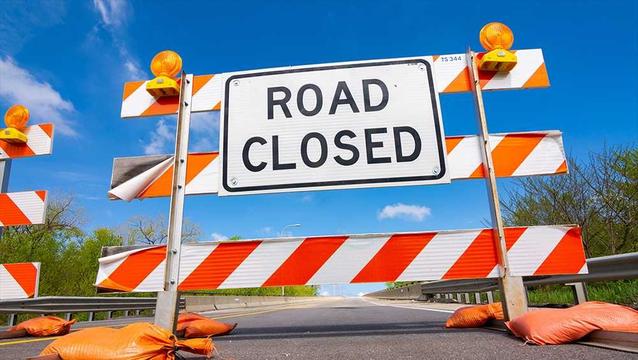 Road closed due to gas leak