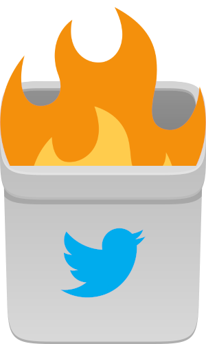 Same icon than before, but the bin is now on fire.