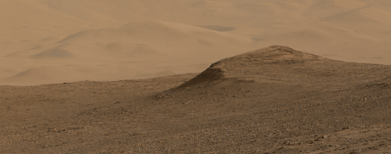 An ochre toned image capturing a Martian landscape