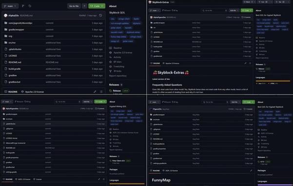 [ImageSource: Check Point]

Four repositories participating in this operation.

The Stargazers Ghost Network is a distribution-as-a-service (DaaS) operation active on GitHub since last year, first documented by Check Point in a campaign involving 3,000 accounts spreading infostealers.

The latest campaign described by Check Point researchers [Jaromír Hořejší] and [Antonis Terefos] targets Minecraft with Java malware that evades detection by all anti-virus engines. The researchers found multiple GitHub repositories run by Stargazers, disguised as Minecraft mods and cheats like Skyblock Extras, Polar Client, FunnyMap, Oringo and Taunahi.

"We have identified approximately 500 GitHub repositories, including those that are forked or copied, which were part of this operation aimed at Minecraft players," Antonis Terefos told. "We've also seen 700 stars produced by approximately 70 accounts."