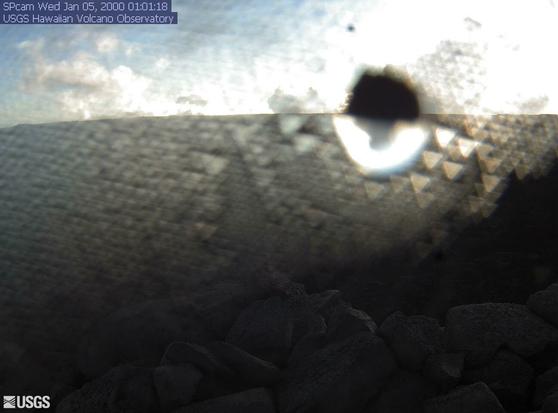 Webcam view of a volcano.