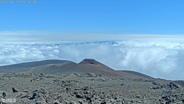 Webcam view of a volcano.
