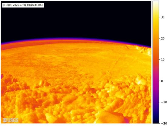 Webcam view of a volcano.