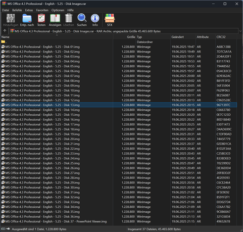 "MS Office 4.3 Professional" - 5.25" disk images in my collection.