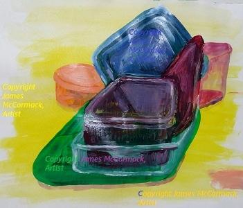 G.(jul16).
Tupperware.
Acrylic painting.

Tupperware in a variety of transparent and semitransparent colours