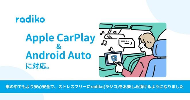 radikoが、「Apple CarPlay・Android Auto」に対応。車載インフォテインメントシステムとの連携により、より安全で快適なリスニング環境を提供開始しました！ | 株式会社radikoのプレスリリース