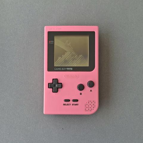 Pink Game Boy Pocket showing Hackover 2025 Logo.